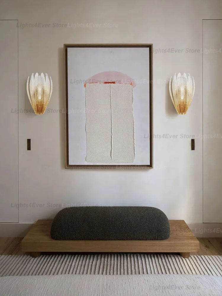 Italian Designer Modern Classical Clear Yellow Gradiant Glass 0901 Wall Lamp Home Applicance Lustre LED Dimmable For Living Room