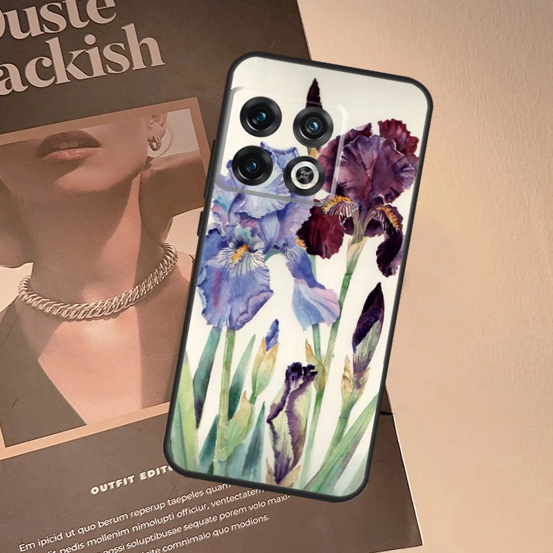 القزحية الأرجواني زهرة المائية الحال بالنسبة OnePlus 15 13 13R 13T 12 12R 11 10 10T 8T Nord CE 4 2 3 Lite N20 N30 Nord 5 غطاء #3