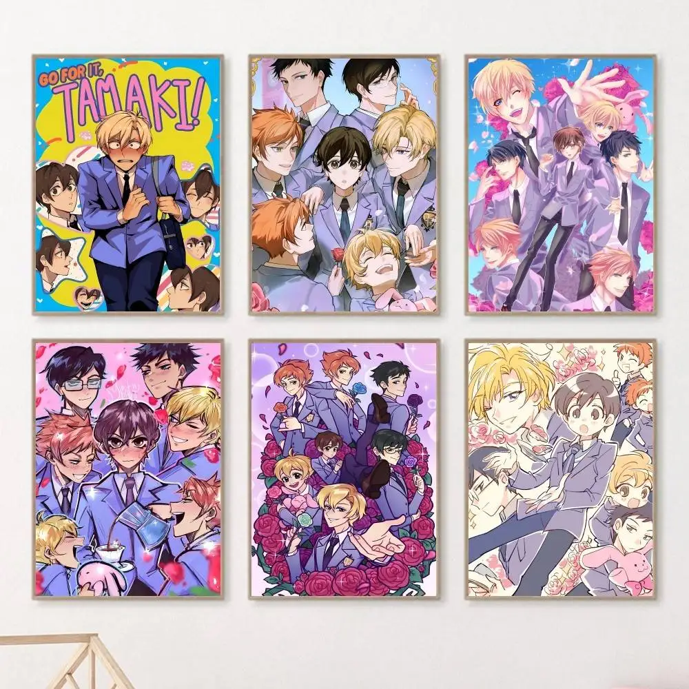 Anime O-Ouran High School Host Club Manga Posters HD Print Vintage Wall Art Decor for Home Study Room