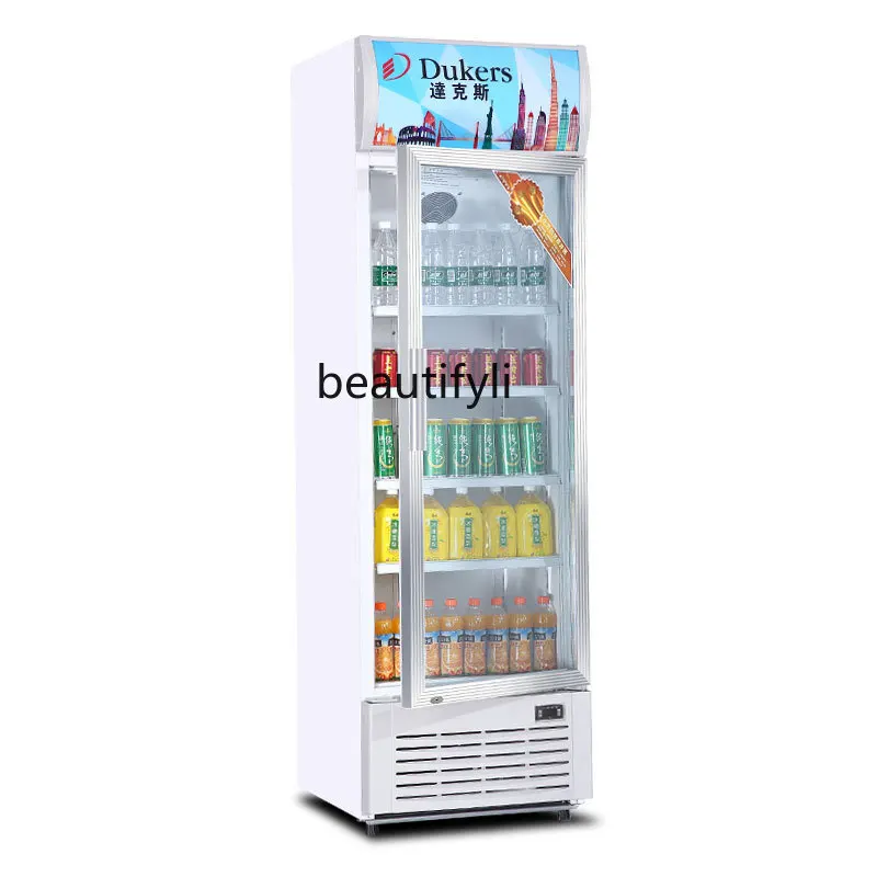 Vertical commercial single temperature energy-saving freezer frost-free air-cooled beverage refrigerated display cabinet