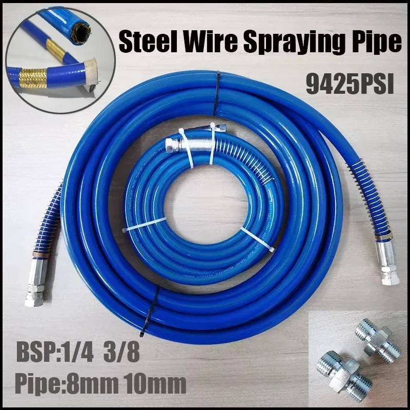 Airless Paint Spray Hose Tube Pipe 65MPa 9425PSI Sprayer Steel Wire High Pressure Pipe Discharge Hose 1/4