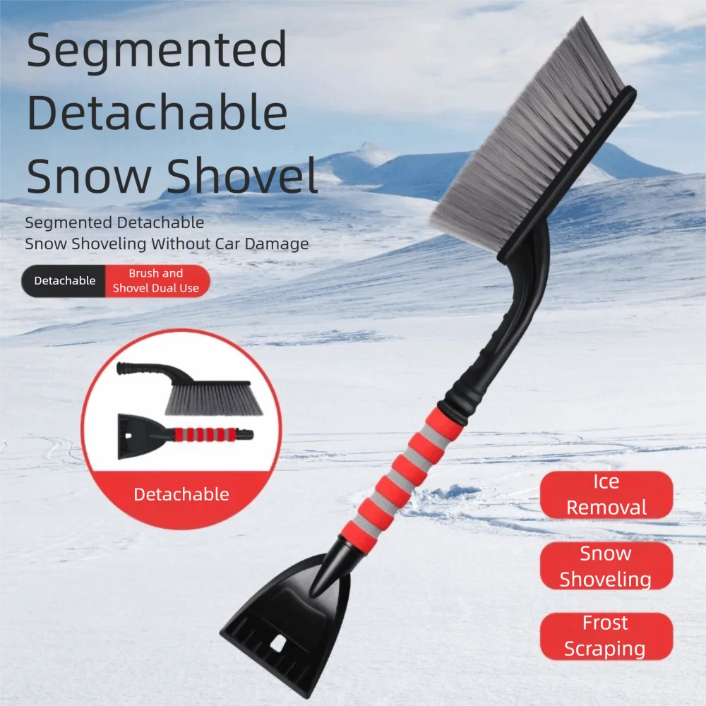 Practical Detachable Snow Shovel Brush Non Slip Portable Car Cleaning Brush Ice Scraper