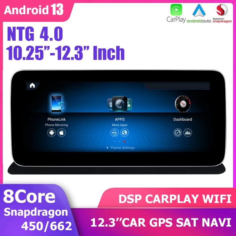 

12.3"/10.25“ Android 13 Carplay GPS Player DSP For Mercedes Benz CLS-Class W218 2010 2011 2012 NTG 4.0 Snapdragon BT WIFI 4G