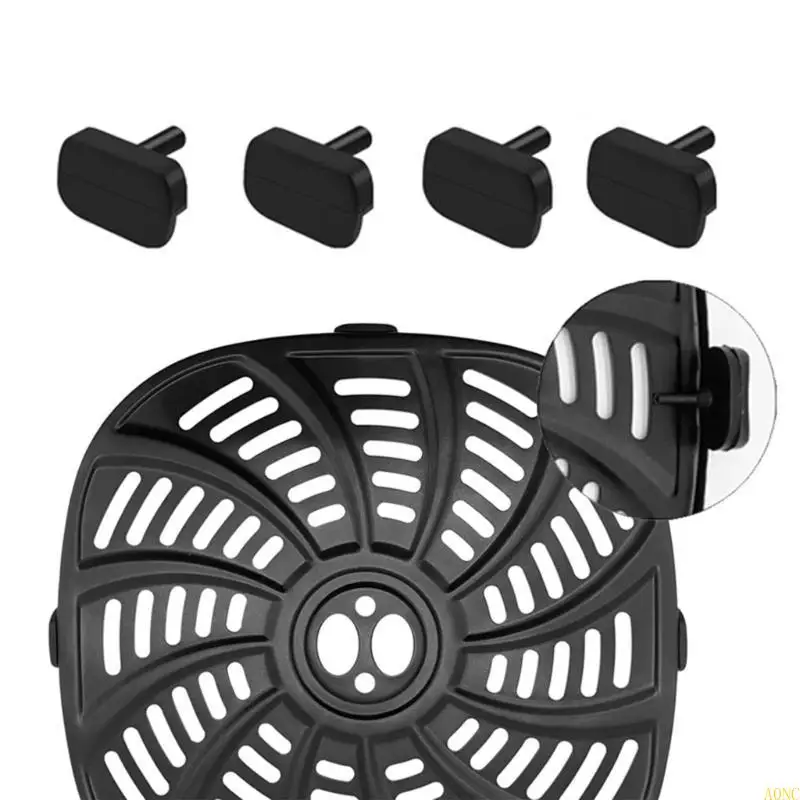 A0NC 내구성 실리콘 발 패드 에어 프라이어 실리콘 범퍼 실리콘 방지 스크래치 보호 커버 에어 프라이어에 적합합니다.