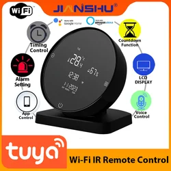 Jianshu Tuya Wifi RI evrensel akıllı uzaktan kumanda Wifi Tuya sıcaklık ve nem sensörü ses kontrolü ile Alexa Google