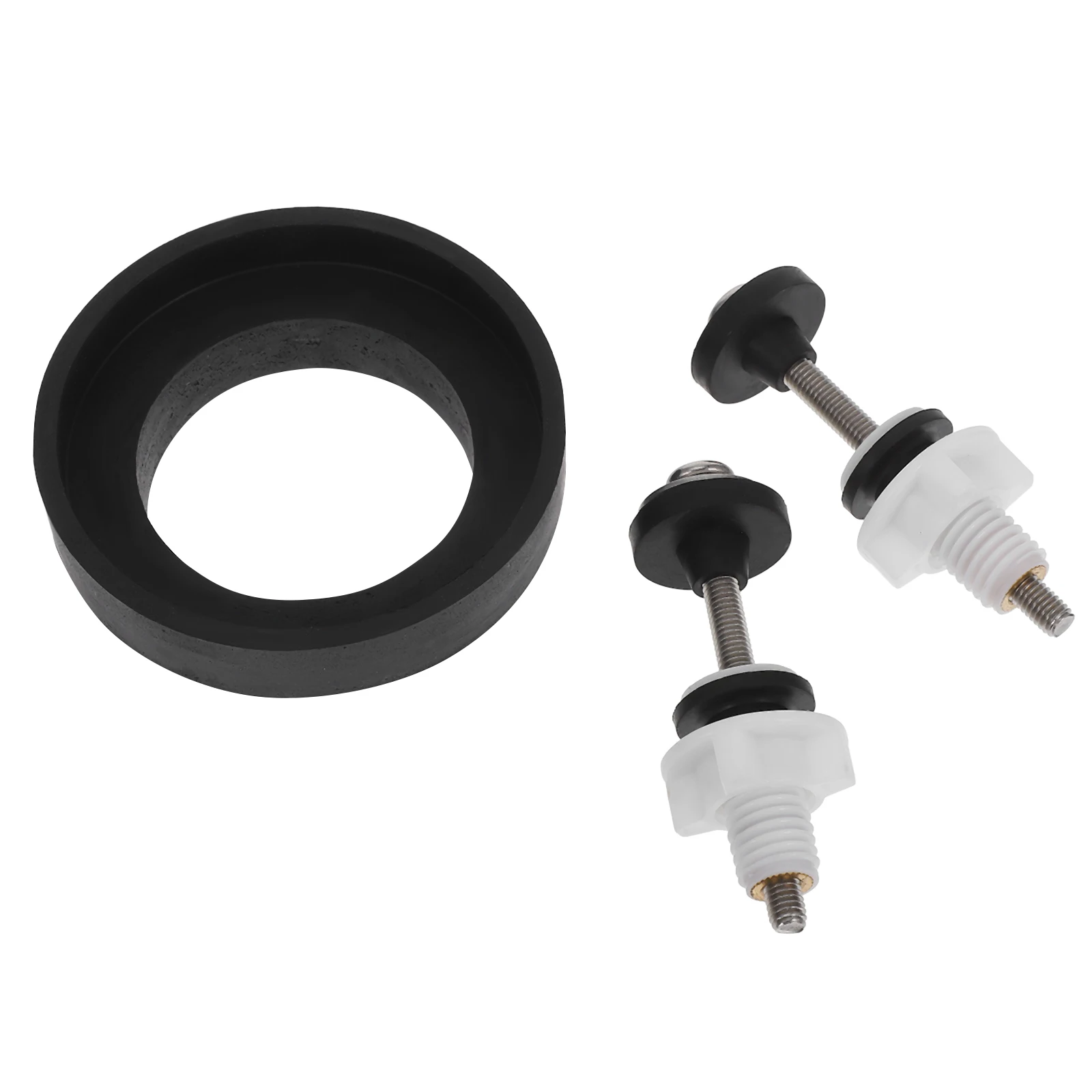 

1 set Toilet Tank Seal Kit Rubber Gasket Leakproof Replacement Parts Bolts for Standard Seats Fixing Versatile Long Lasting Easy
