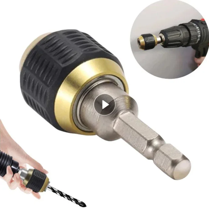 50mm Keyless Drill Chuck Screwdriver Impact Driver Adaptor 1/4'' Hexagonal Shank Quick Coupling Convertor Adapter Power Tools