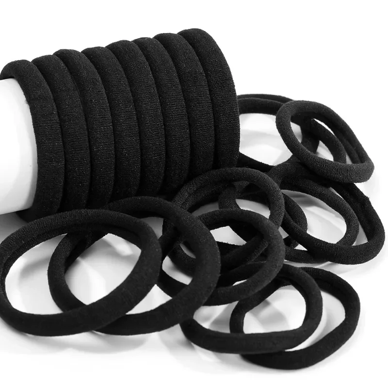 Black High Elasticity Seamless Soft Hair Ties Thickened Sturdy Firm Hair Scrunchies Simple Korean Versatile Hair Ropes