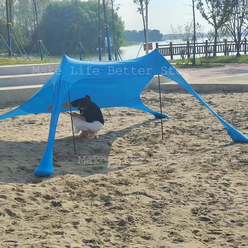 Tenda da spiaggia per famiglia Tenda parasole ultraleggera Tenda da esterno portatile resistente ai raggi UV Tenda da campeggio impermeabile da