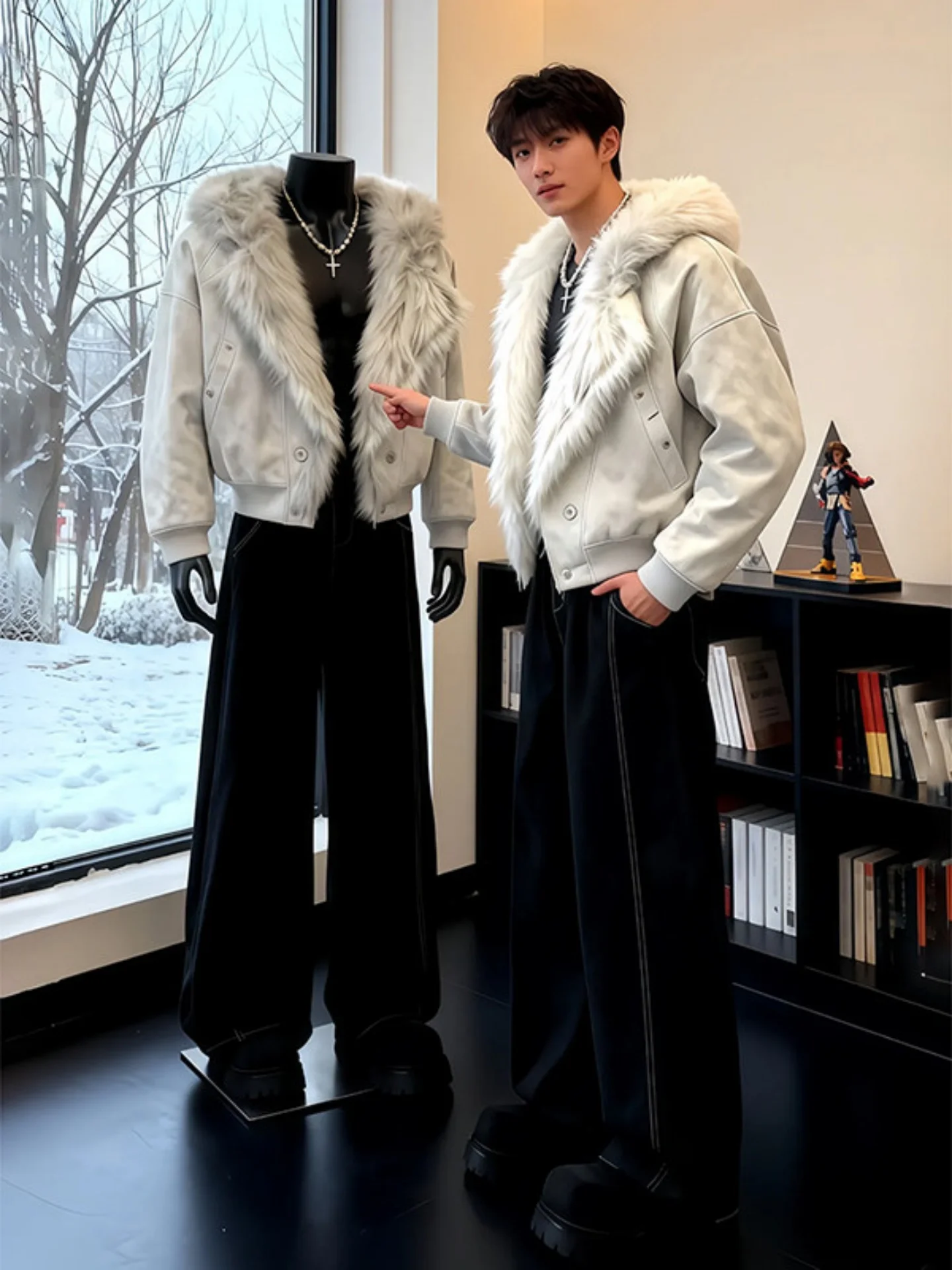 

Мужская зимняя утепленная куртка Wolf King Eagle из хлопка с флисовой подкладкой, меховым воротником, теплая, для активного отдыха, повседневная