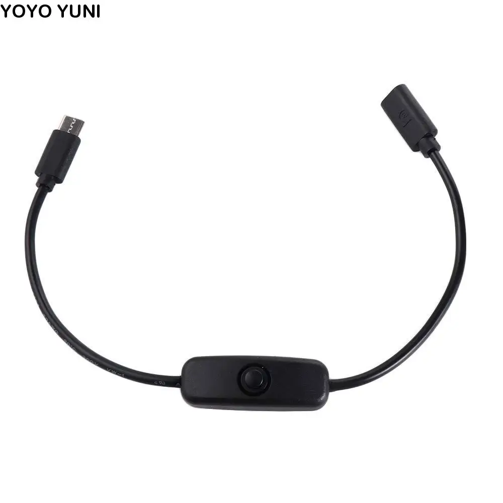 USB-C Male to Female Type-C Ports On Off Switch for Raspberry Pi 4 Power Line Type C Cable Power Cord Type C Power Supply