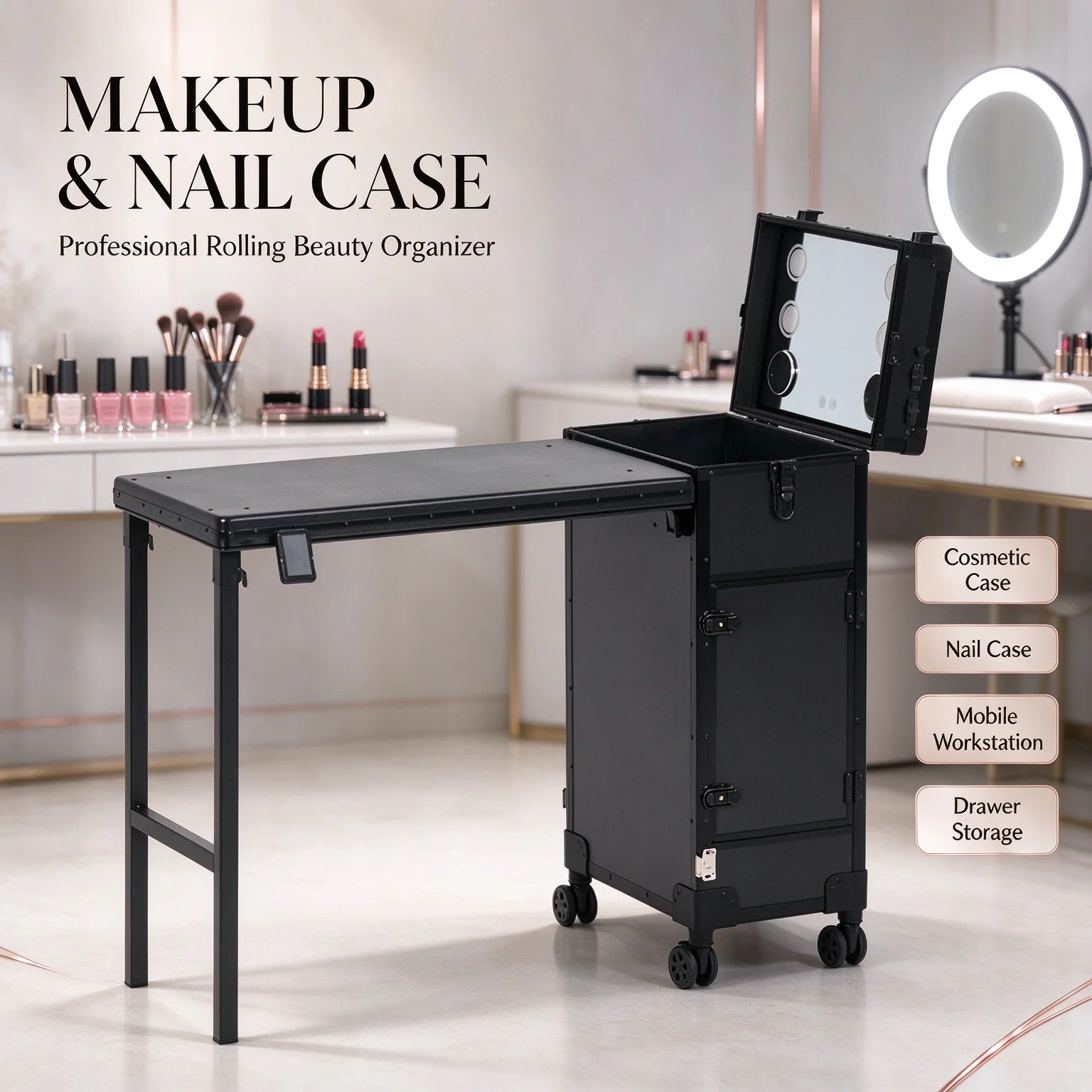 Spa Pedicure Nail Makeup Case Beauty Makeup Case Beauty Tattoo Fixing Storage Box Travel Work Manicure Station