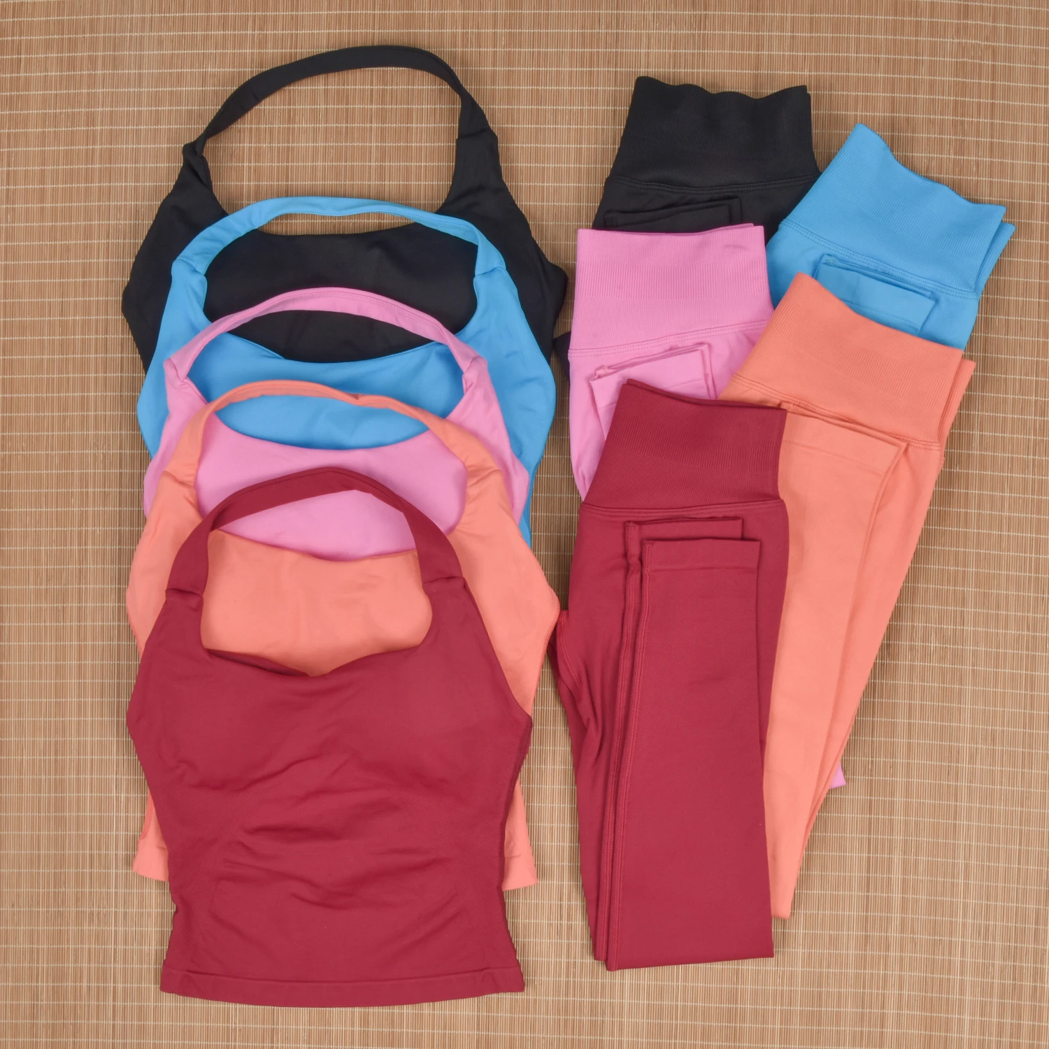 

Impact 2 Pieces Women Halter Top Set GYM Set High Waist Legging and Halter Tank Top Sports Vest Seamless Scrunch Leggings