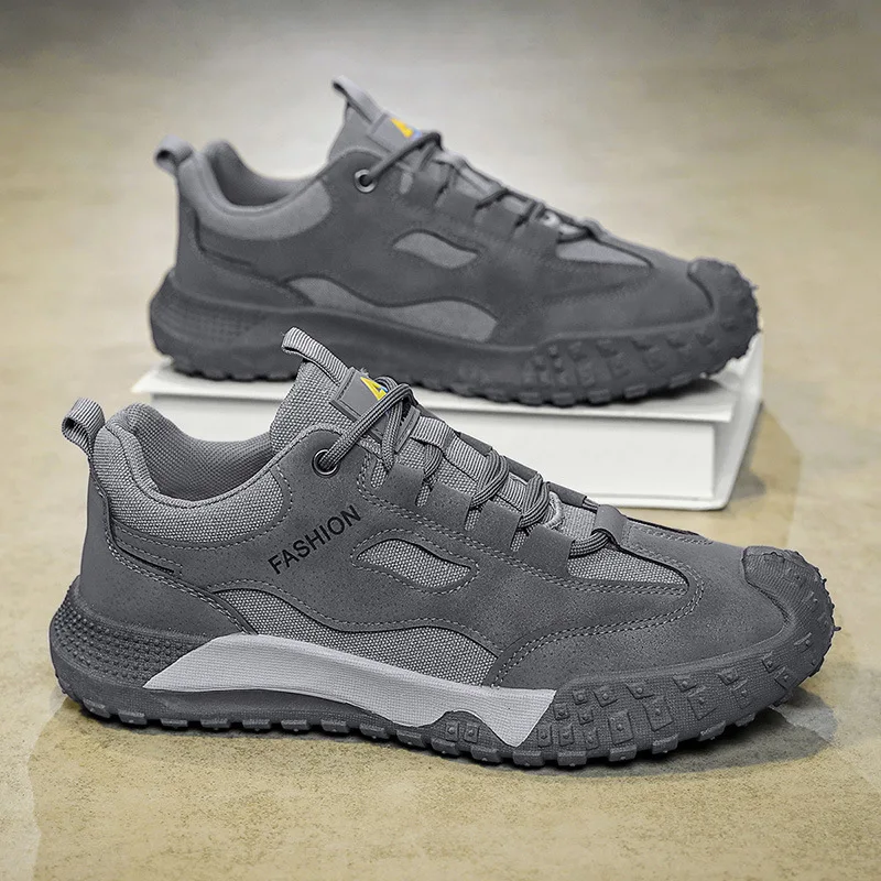 Men's Shoes Construction Site Labor Protection Shoes Men's Four Seasons Anti slip and Wear resistant Thick soled Work Shoes