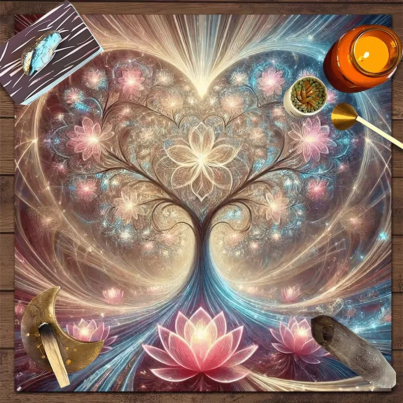 مفرش طاولة التارو على شكل قلب من VIKAMA - نمط مربع، مناسب كديكور مذبح لعرافة التارو