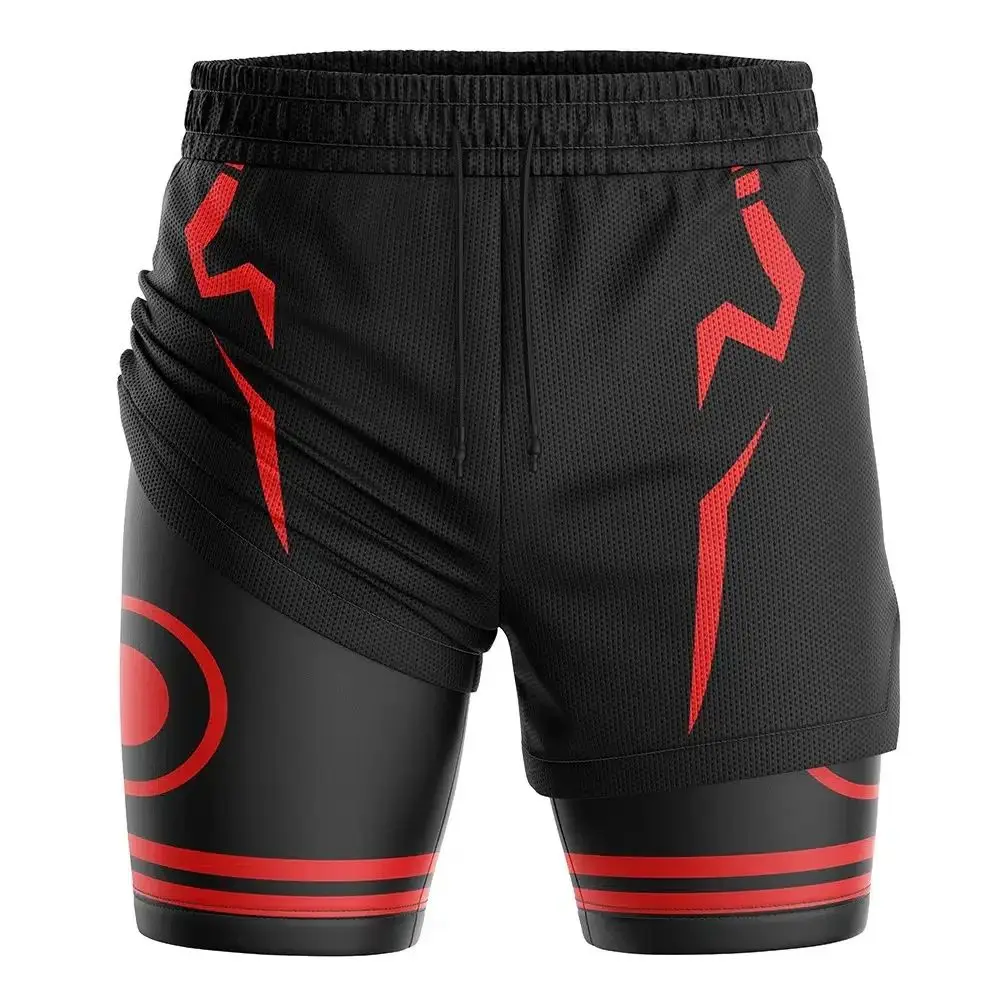 Bandai Link Legend of Zelda Anime Game Shorts de ginástica unissex de camada dupla 2 em 1, de verão, de secagem rápida, macio, confortável e leve