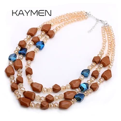 Fashion Bohemia Multi-layers Strands Necklaces Earrings Jewelry Sets for Women New Statement Chokers Necklace Engagement Party