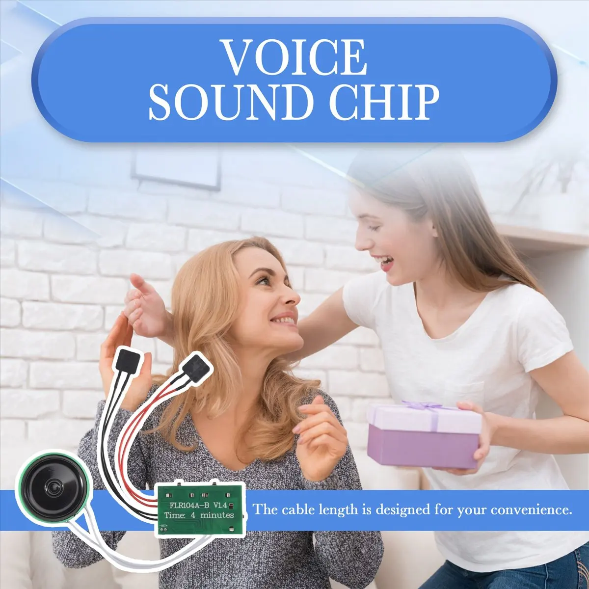 A46U DIY Voice Module Card 4 Minutes Recording Playback Voice Sound Chip Voice Greeting Card for Holiday Luggage Replacement
