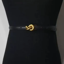 Ceinture en cuir véritable pour femme, ceinture à nœud, ceinture Cummerbund pour robe, jeans, mode