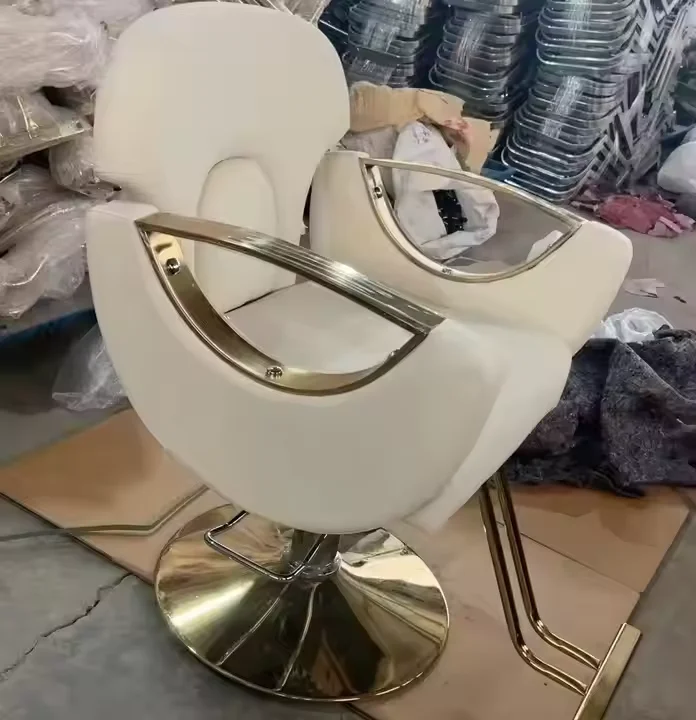 Multifunctional Leather Seat Barber Chair Hydraulic Pump Reclining Feature For Salon Barbershop Use Durable Commercial Furniture