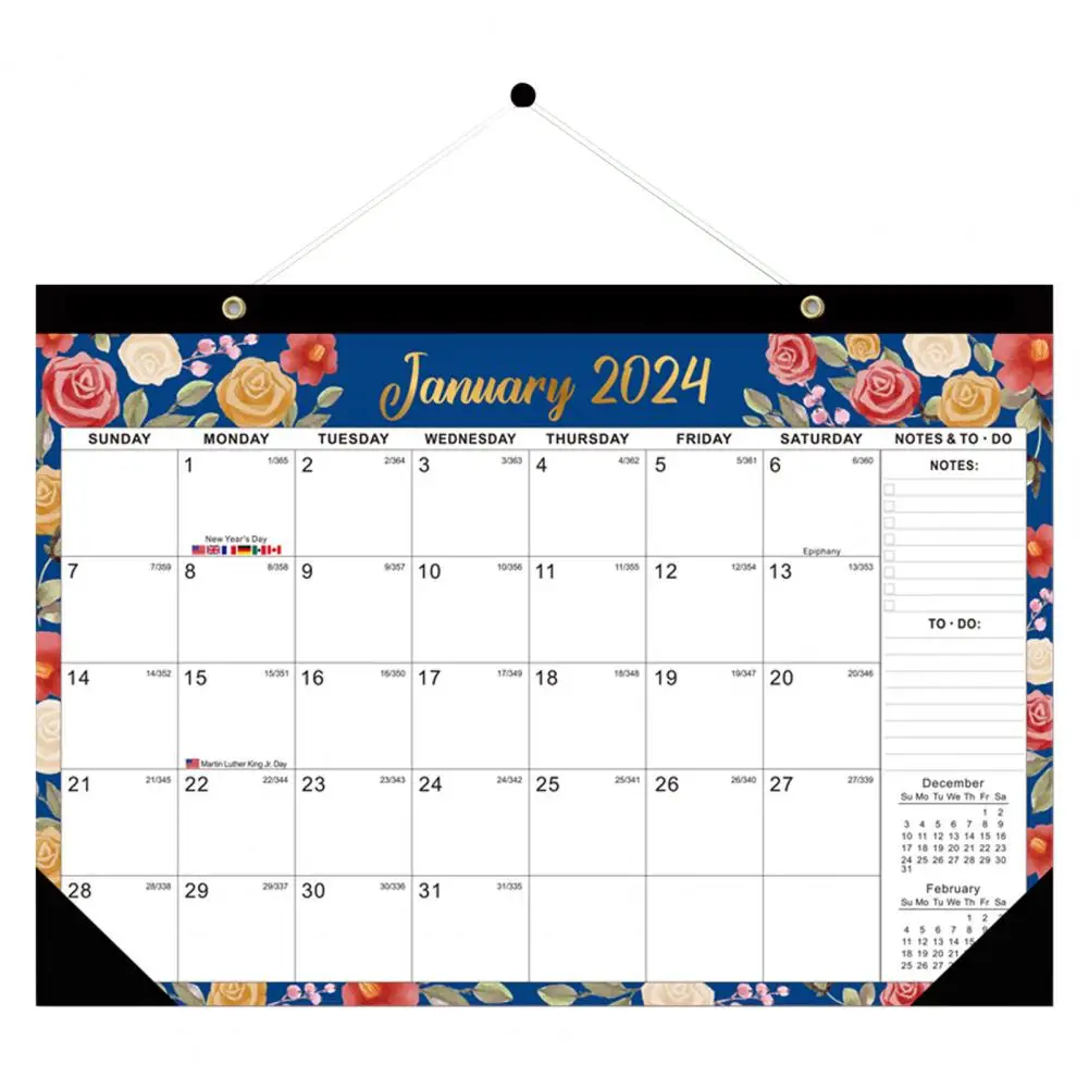 

Calendar Decor 2024 Wall Calendars with Lanyard Durable Monthly Planners To-do Lists New Year Gifts for Organization