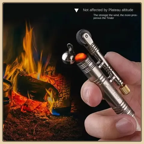 New Metal Windproof Match Rope Kerosene Lighter Outdoor Camping Survival Retro Vintage Tinder Smoking Accessories Gadgets.