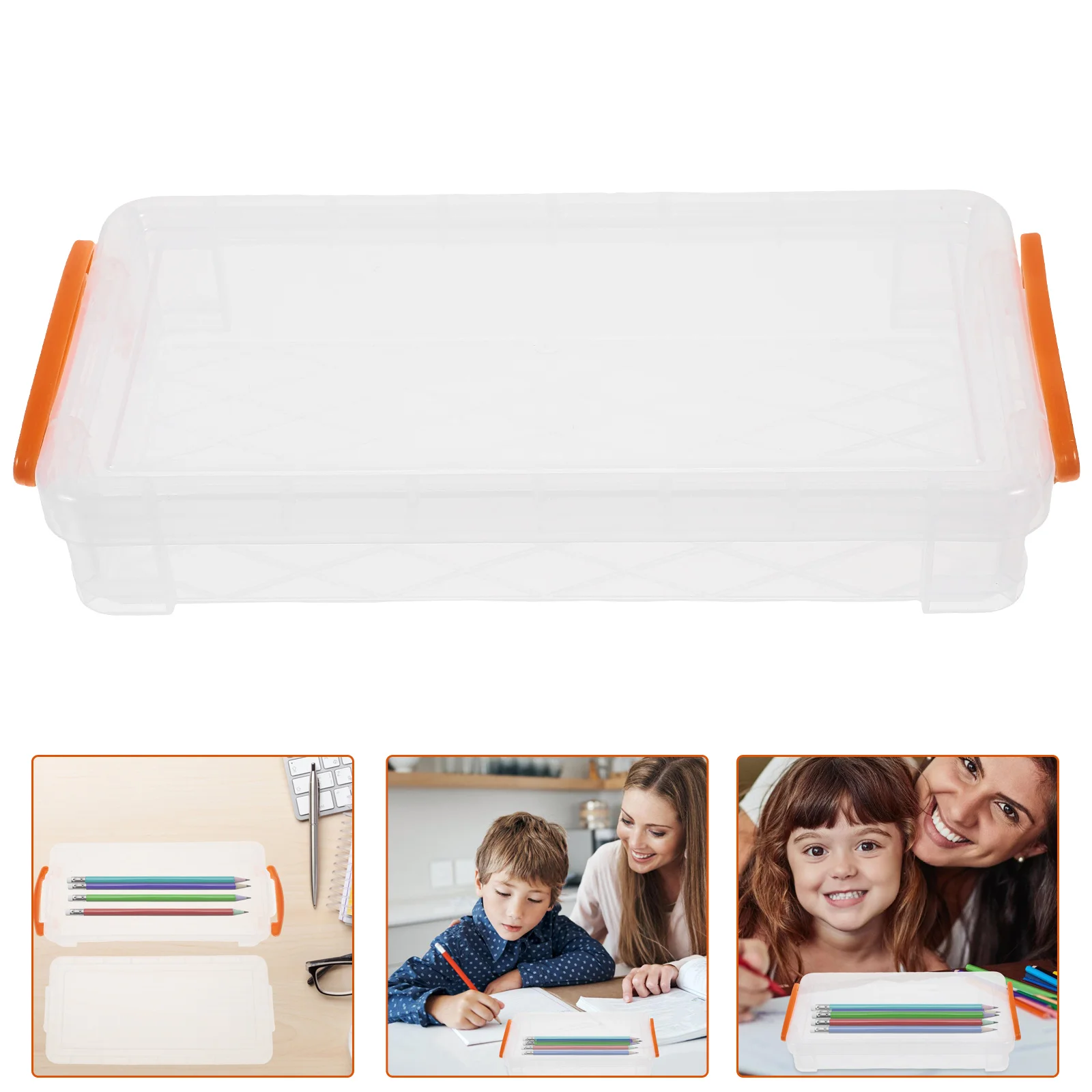 

Large Capacity Pencil Box Durable Plastic Case Kids Students Office Use Pen Holder Container School Supplies Desk Organizer