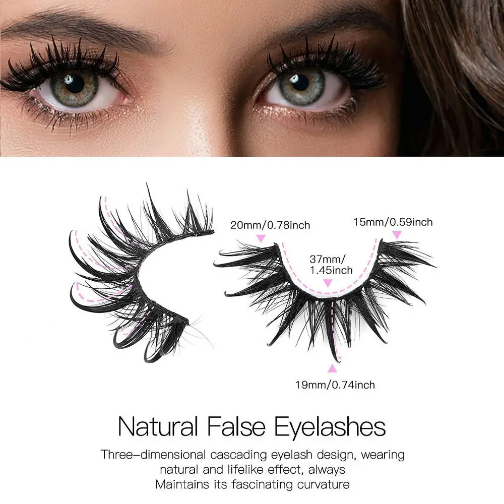 Women's Beauty Faux Mink 3D Manga Lashes Soft Cross False Lashes Wispy Natural Handmade Fake Eyelashes Eyelash Extension