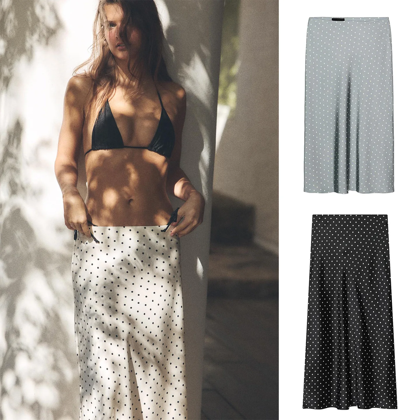 

Summer New Women's Casual High Waist Elastic Waist Straight Midi Skirt 100% Polyester Fiber Printed Slim Fit Skirt