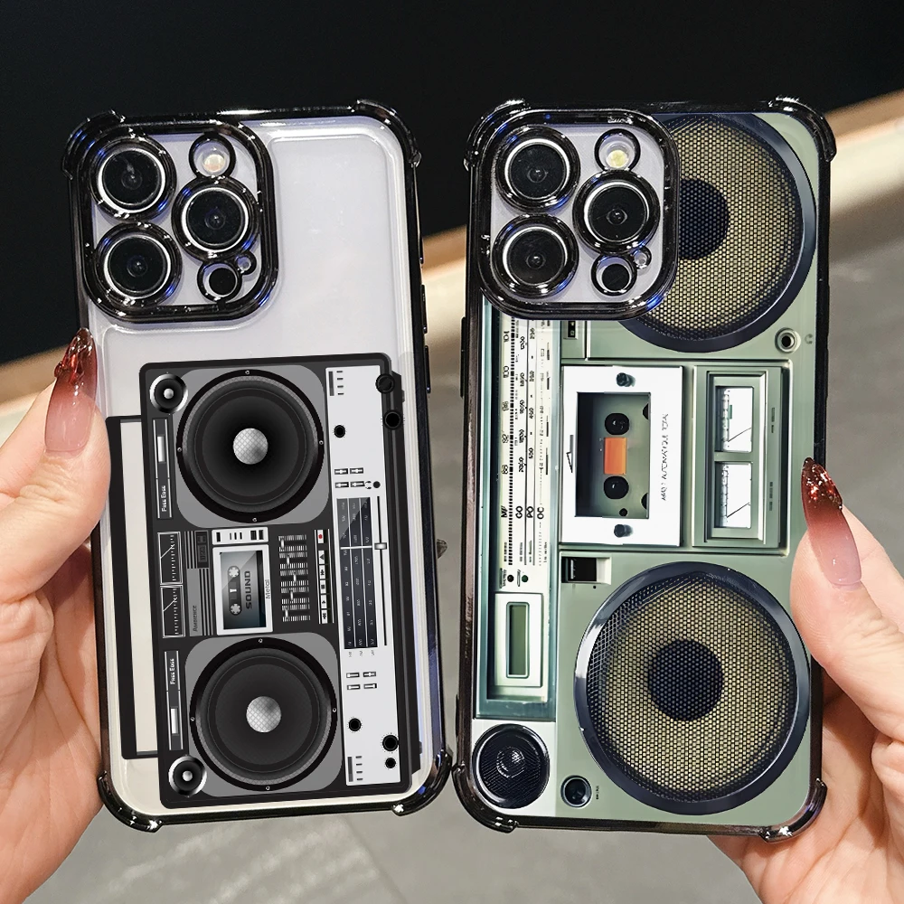 Art Music Vinyl Radio Phone Case for Samsung Galaxy A56 A55 A54 A53 A52 A51 A36 A34 A26 A16 A06 4G 5G Anti-drop Transparent CASE