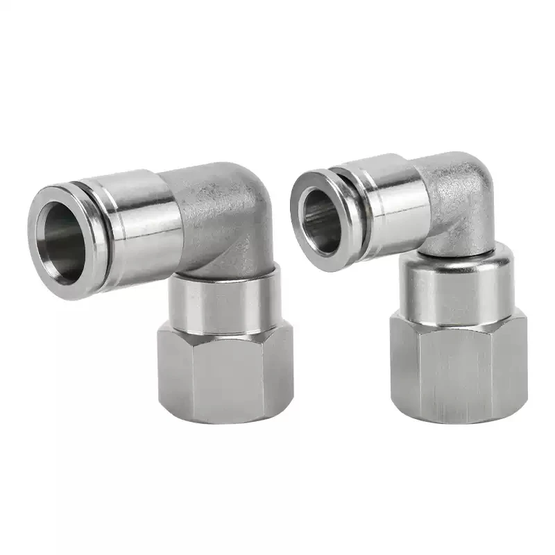 304 Stainless Steel Right Angle Internal Thread Pneumatic Quick Connector PLF6/8-01/02/03 Internal Wire 90 ° Bend Joint