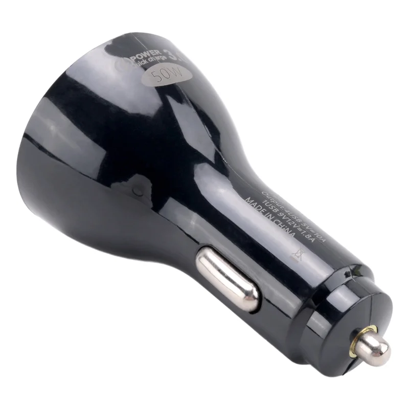 

【Лист-Личность!】 Автомобильная зарядка мощностью 50 Вт, 4 порта USB QC 3.0, быстрая зарядка, мини-зарядное устройство для телефона, автомобильное зарядное устройство