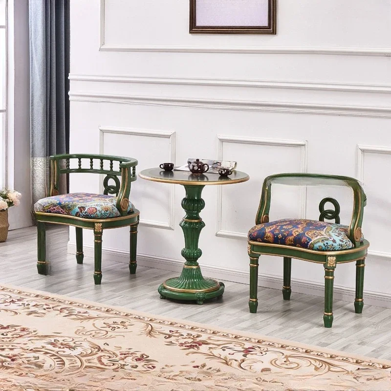 Goldener Smaragd-Verhandlungstisch, Balkon, kleiner runder Tisch, Couchtisch, amerikanisches Massivholz, einzeln