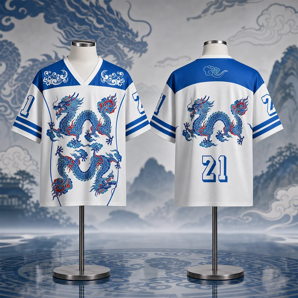 Unisex Summer Top Quick-Dry V-Neck Short Sleeve T-Shirt Oriental Dragon Design Fitness Outdoor Casual Wear for 2026