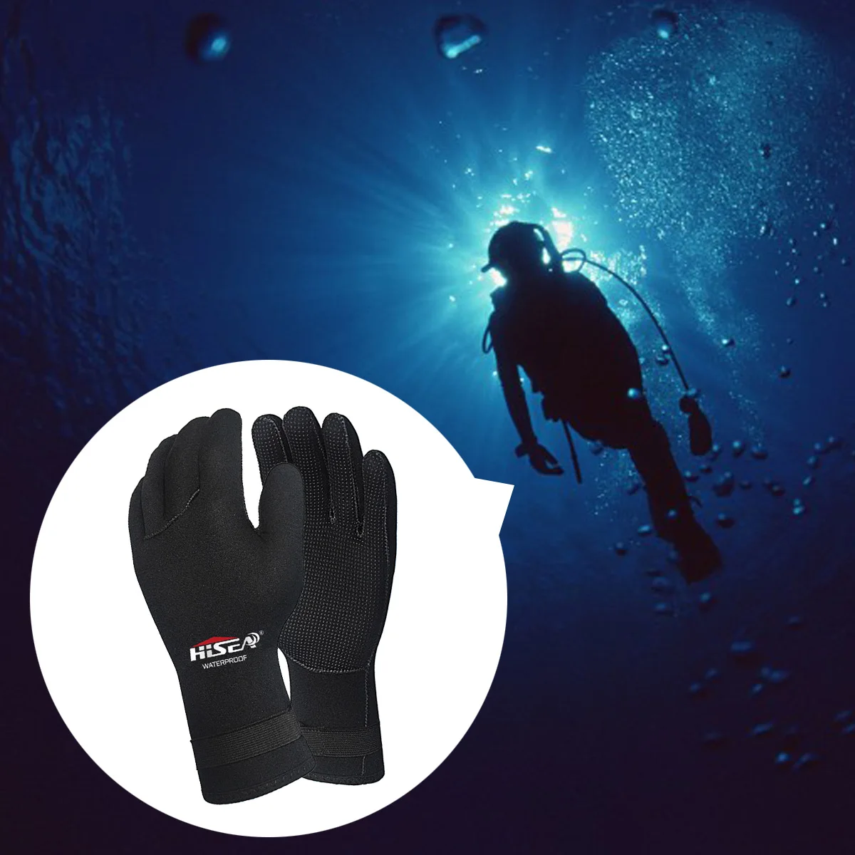 Outdoor Fishing Diving Gloves Warm Anti-slip Anti-stab Anti-scratch Cold Proof Winter Swimming Snorkeling Diving Hand Protection