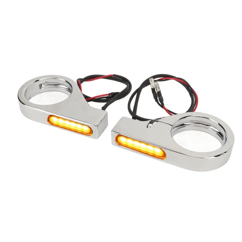 

Front Fork Turning Indicator Lights Amber Lighting Daytime Running Lamp For CB1000R CB1300 CB600F CBF600 Plated Silver Case