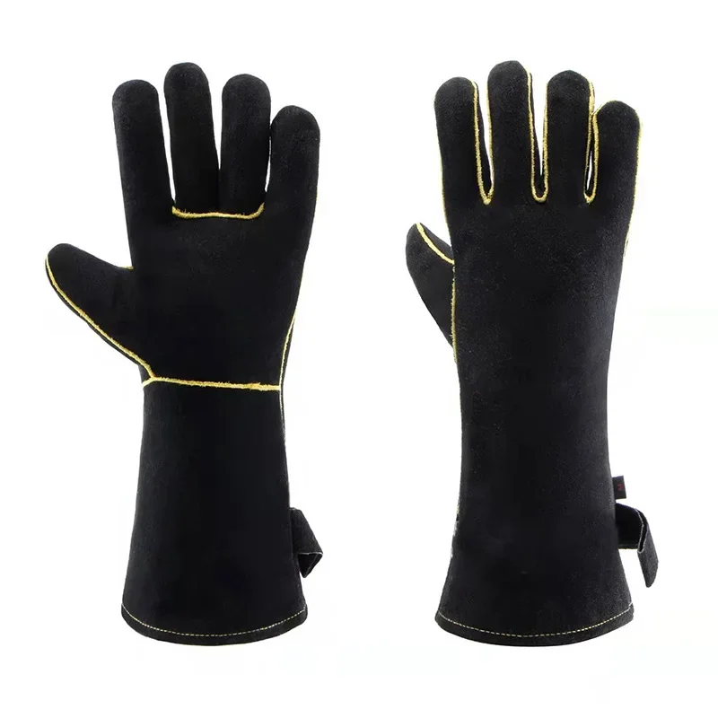 Gloves Long Labor Protection Welder Protection Cowhide Electric Welding Gloves Heat Insulation and High Temperature Resistance