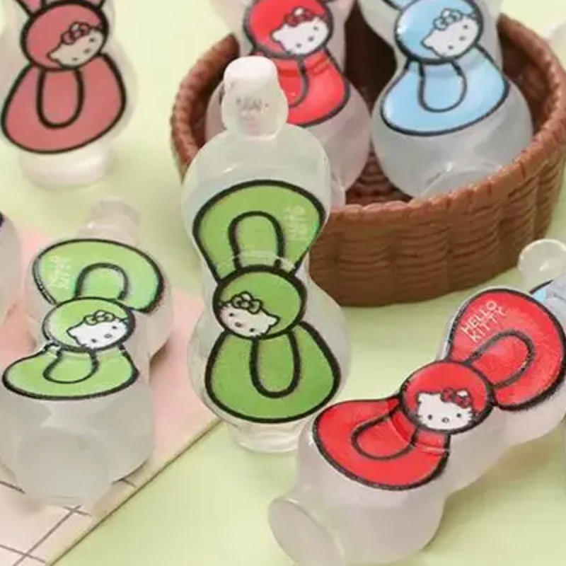 

15PCS Cute Sanrio Hello Kitty Bow Bottle Model Decor Dollhouse Miniature Toy Kid Play Toys Micro Landscape Store Ornaments Gifts