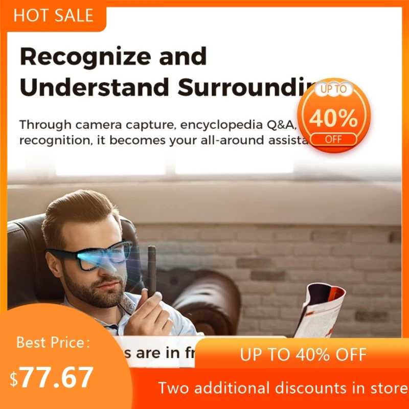 

Умные очки 800W Pixel с зарядным отсеком для записи видео, фотосъемки, распознавания объектов, передачи данных по Wi-Fi, дропшиппинг