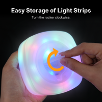 Auto-Retractable 5M RGB Camping Light, 3-in-1 Waterproof Lantern & LED Strip with 9 Modes, 1200mAh Battery for Outdoor Emergency