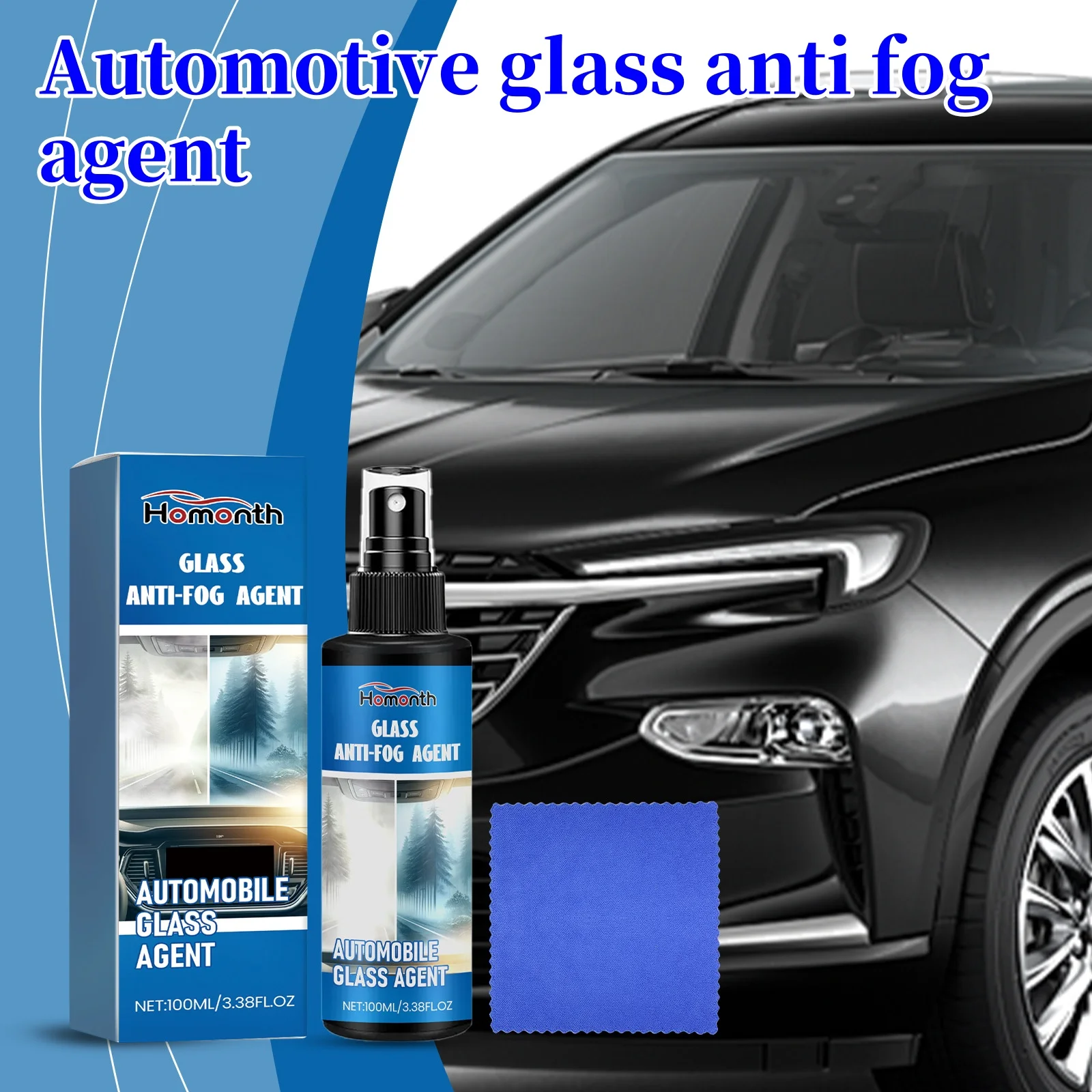 Car Windshield Oil Film Cleaner 100ml Car Oil Film Cleaner Auto Glass Cleaner Cream Glass Stripper & Water Stains Remover Car