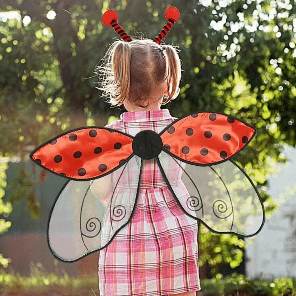 Creative Bugs Cosplay Wings Sparkle Handmade Craft Kids Party Wings Elastic Straps Insect Yellow Bee Fly Wings Stage Performance