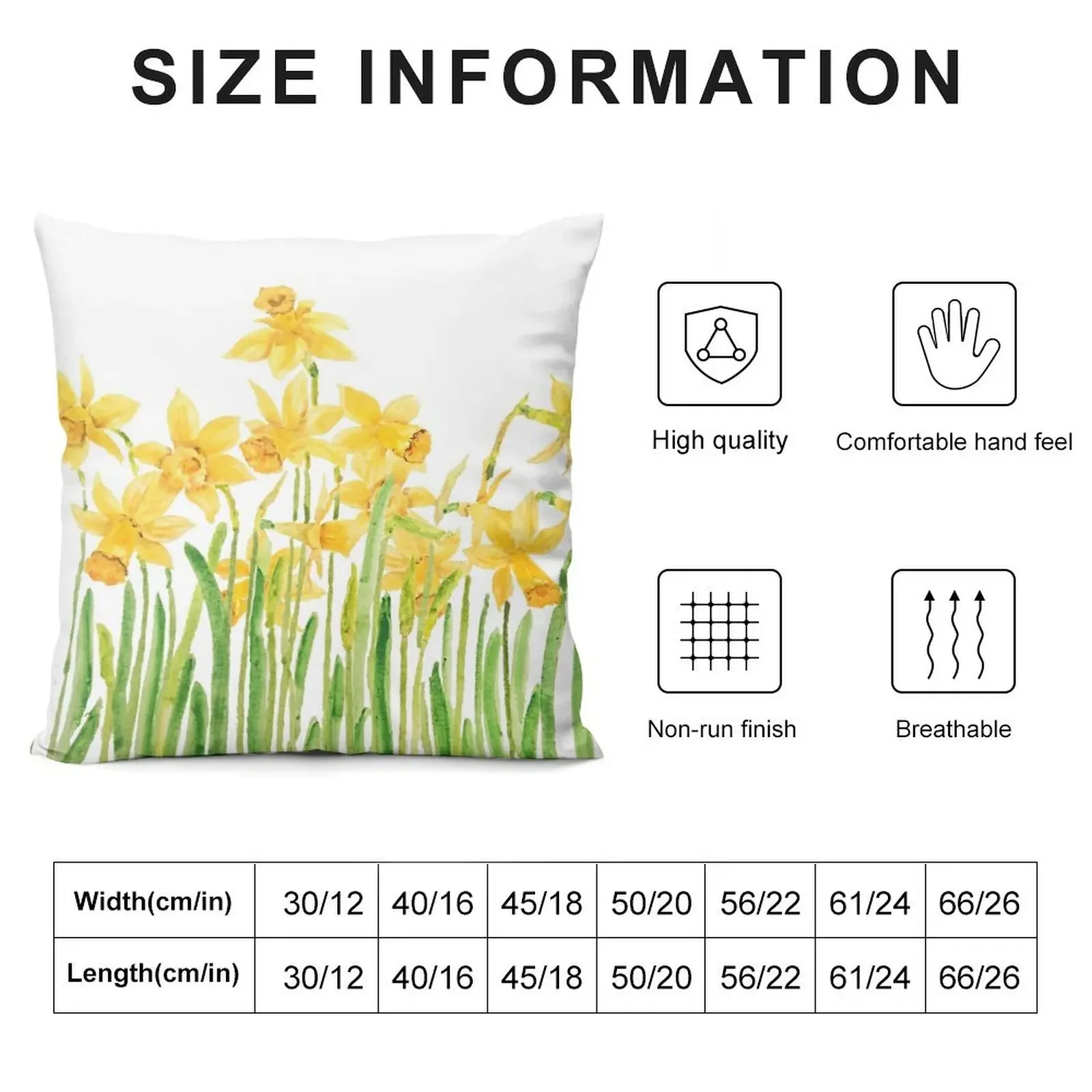 yellow daffodils field watercolor Throw Pillow christmas pillow case Christmas Pillow Covers Throw