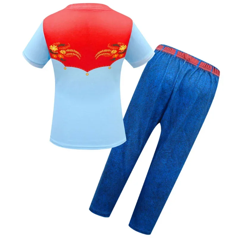 Spirit Riding Free Girls Tshirt Pants Set Halloween Clothes Children Spirit Riding Free Cosplay Costume Kids Birthday Clothing