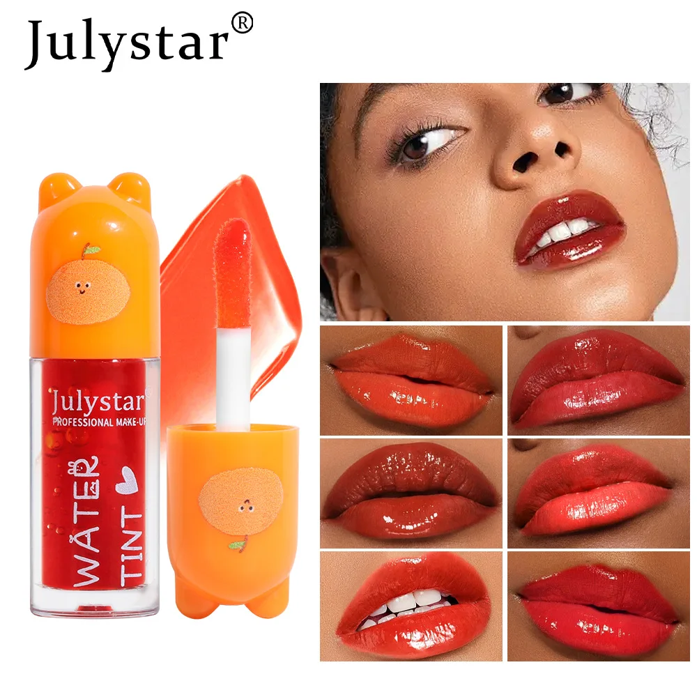 Julystar-Long Lasting Coloring Lip Gloss Set, Cosméticos Femininos, Maquiagem, Hidratante Lip, Lip Glaze, Brightening, 6Pcs Box