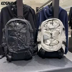 High-capacity Outdoor Sports Men Drawstring Backpacks Women Casual Travel Rucksacks Vintage Y2k Aesthetic All Match Schoolbags