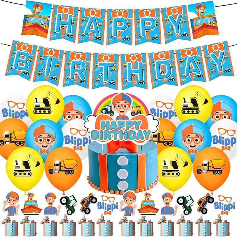 Cartoon Englischlehrer Geburtstagsparty Dekoration Tischgeschirr Teller Becher Luftballons Banner Hintergrund Wimpel Geschenktüte Partyzubehör – Detail 35