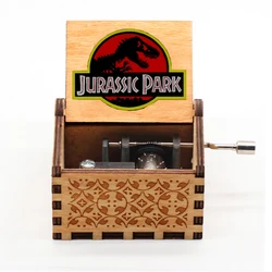 Wooden Music Box Black Jurassic Park Home Decoration Birthday And Valentine's Day Gift