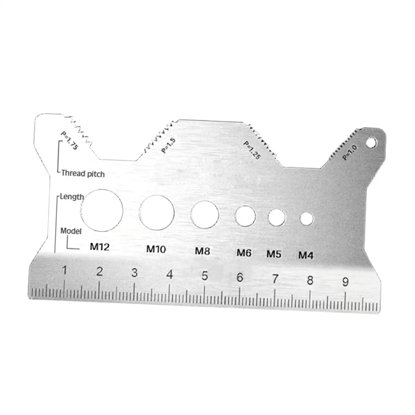 Stainless Steel Thread Checker Bolt Gauge Card Compact Nut and Bolt Measurement Tool for Quick Size Identification