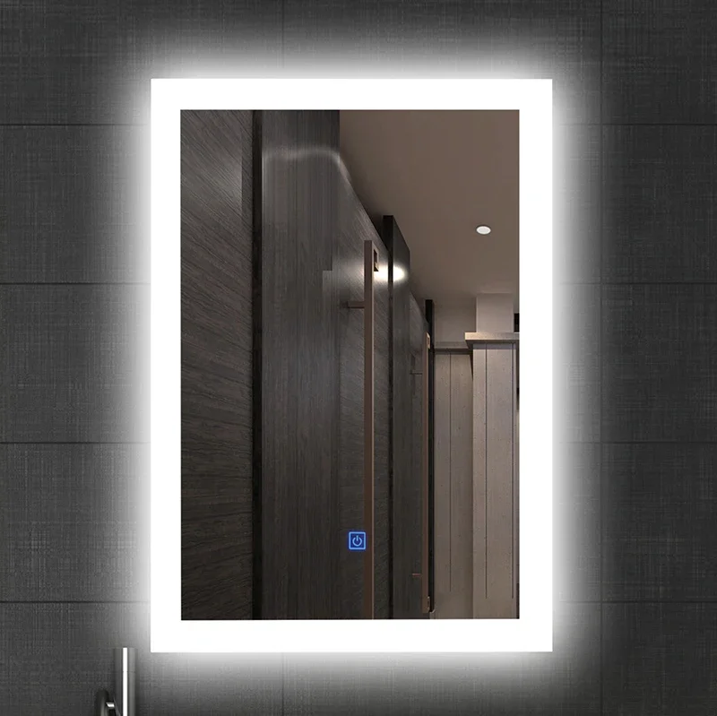 Modern Hot Sell Illuminated Rectangle Smart LED Bathroom Mirror with Circles Pattern